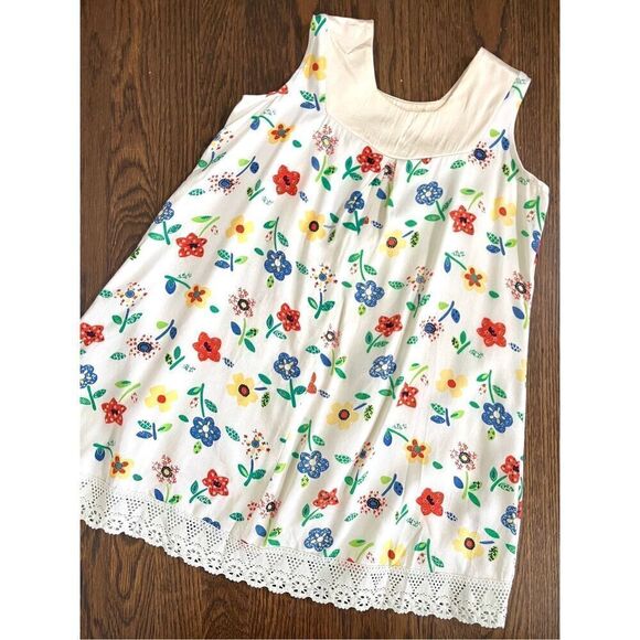 Girls 7/8 Floral Satin and Lace Sleeveless Dress - Picture 7 of 7